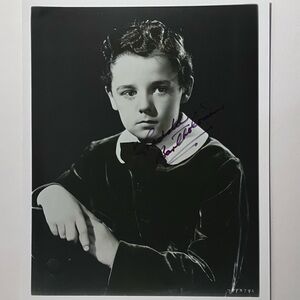 FREDDIE BARTHOLOMEW d.1992 Signed 8x10 / DAVID COPPERFIELD, Captains Courageous